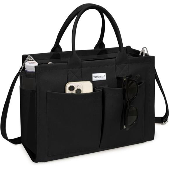 Handbags - Canvas Tote Bag for Women, Black